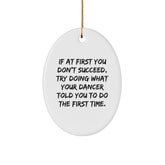 Funny Dancer Christmas Oval Ornament Gifts for Her from Friends, Unique Christmas Unique Gift Ideas for Dancer Lovers - Image 1
